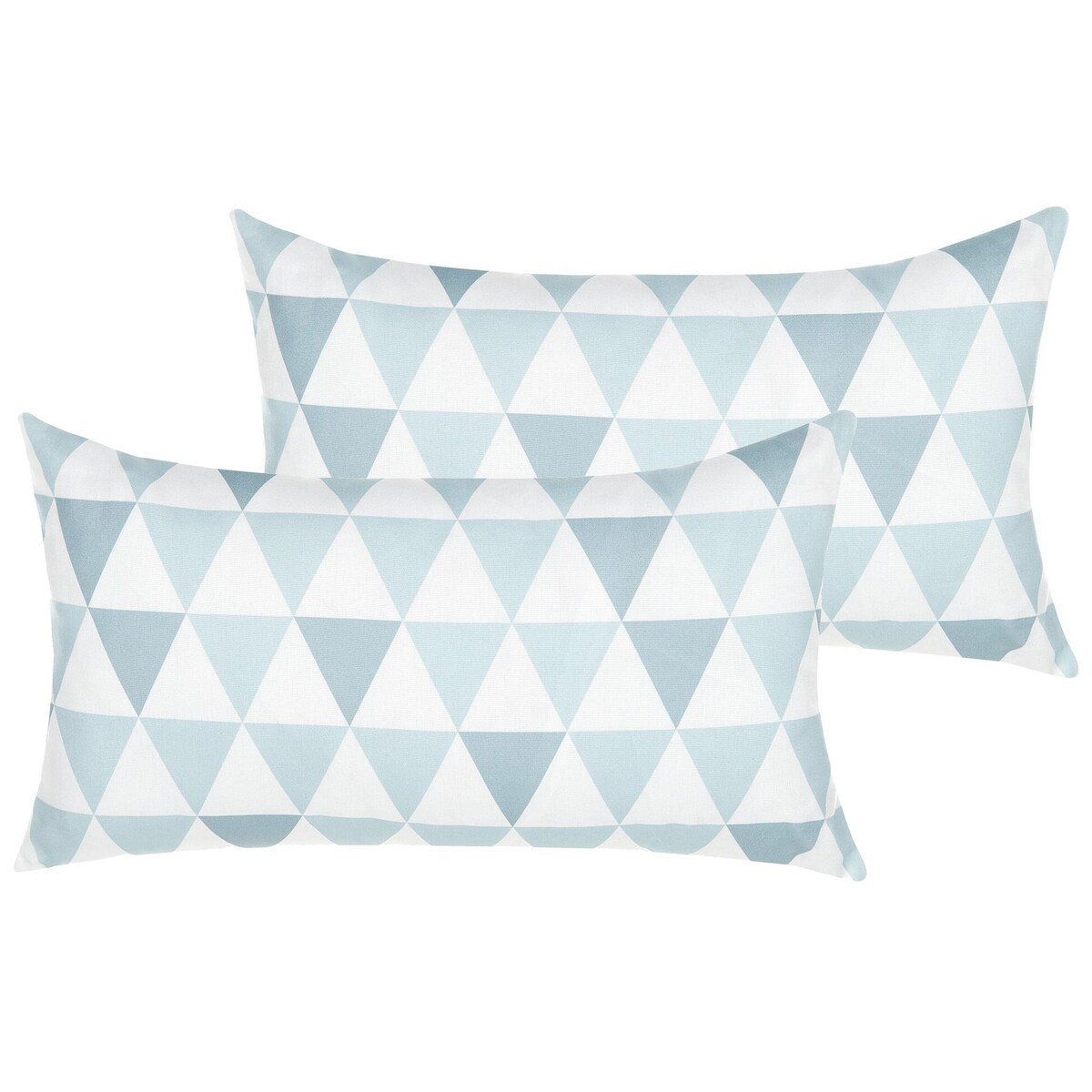 Zestaw 2 poduszek ogrodowych TRIFOS Wzór geometryczny 40 x 70 cm Niebieski