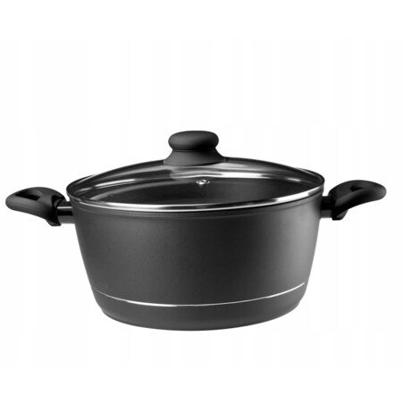 GARNEK 26 cm 5,5 L ROYAL GALICJA czarny indukcja pokrywka do gotowania