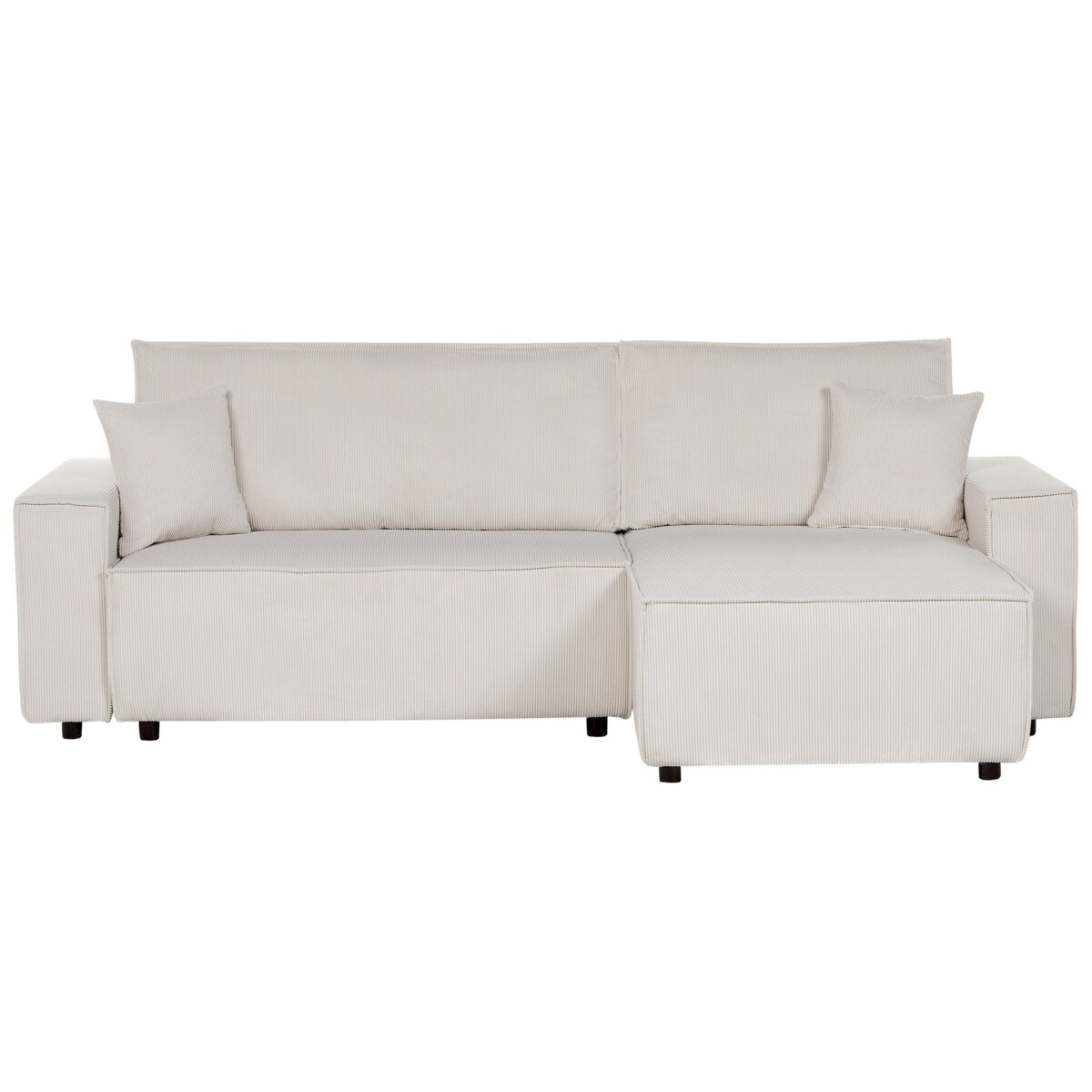 Narożnik lewostronny rozkładany sztruksowy złamana biel ABACKA