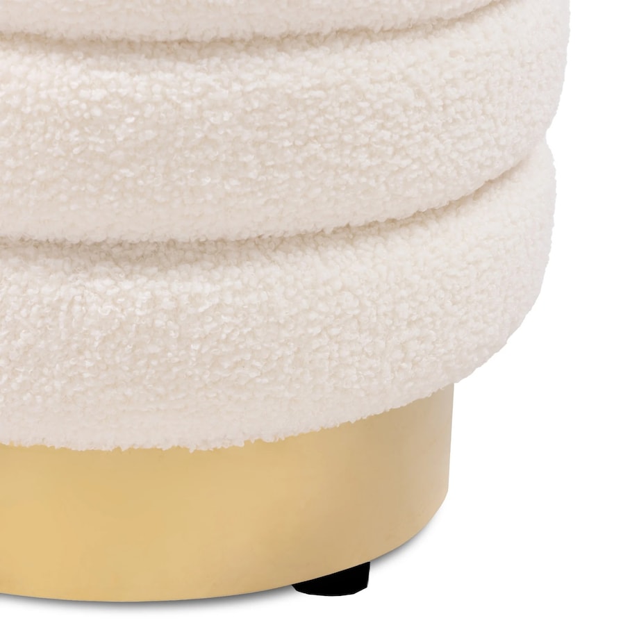 Pufa ze schowkiem Ø 36 cm YPSILA - II Kremowa