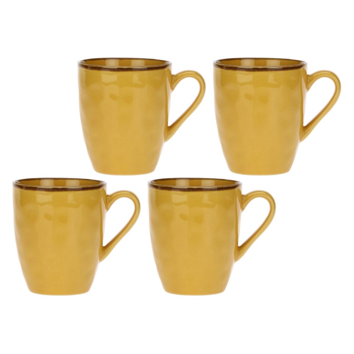 Zestaw 4 kubków z uchwytem Concerto Ocra - Żółty, 430 ml