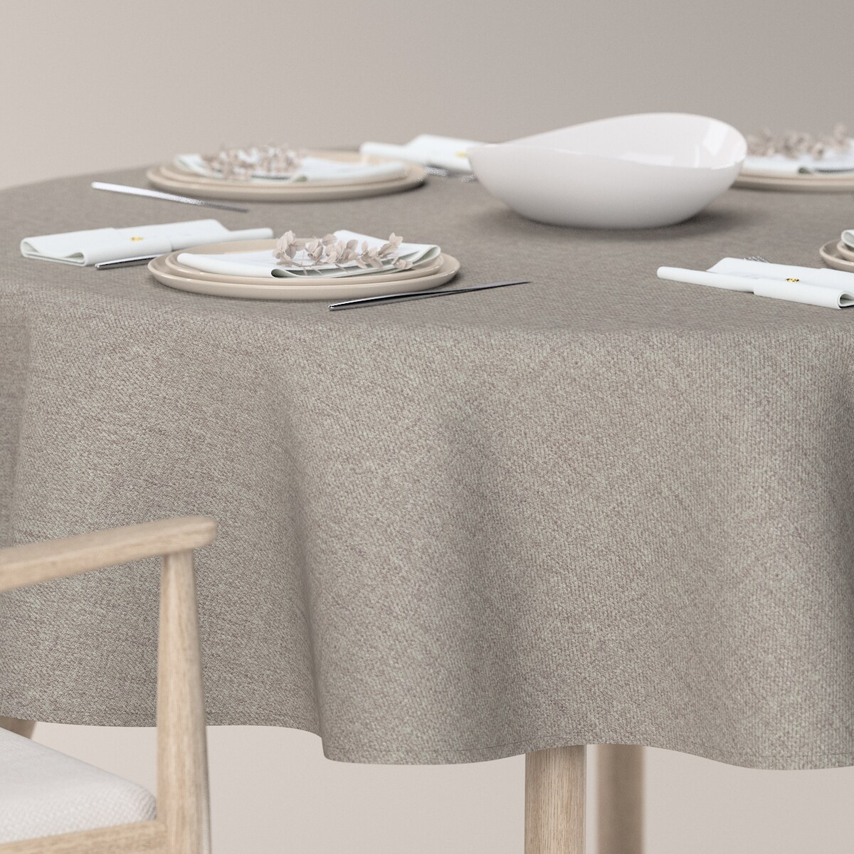 Obrus okrągły 130 x 130 cm grafit