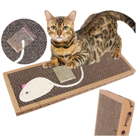 Drapak Kartonowy Dla Kota Tekturowy + Kocimiętka 38x12 cm