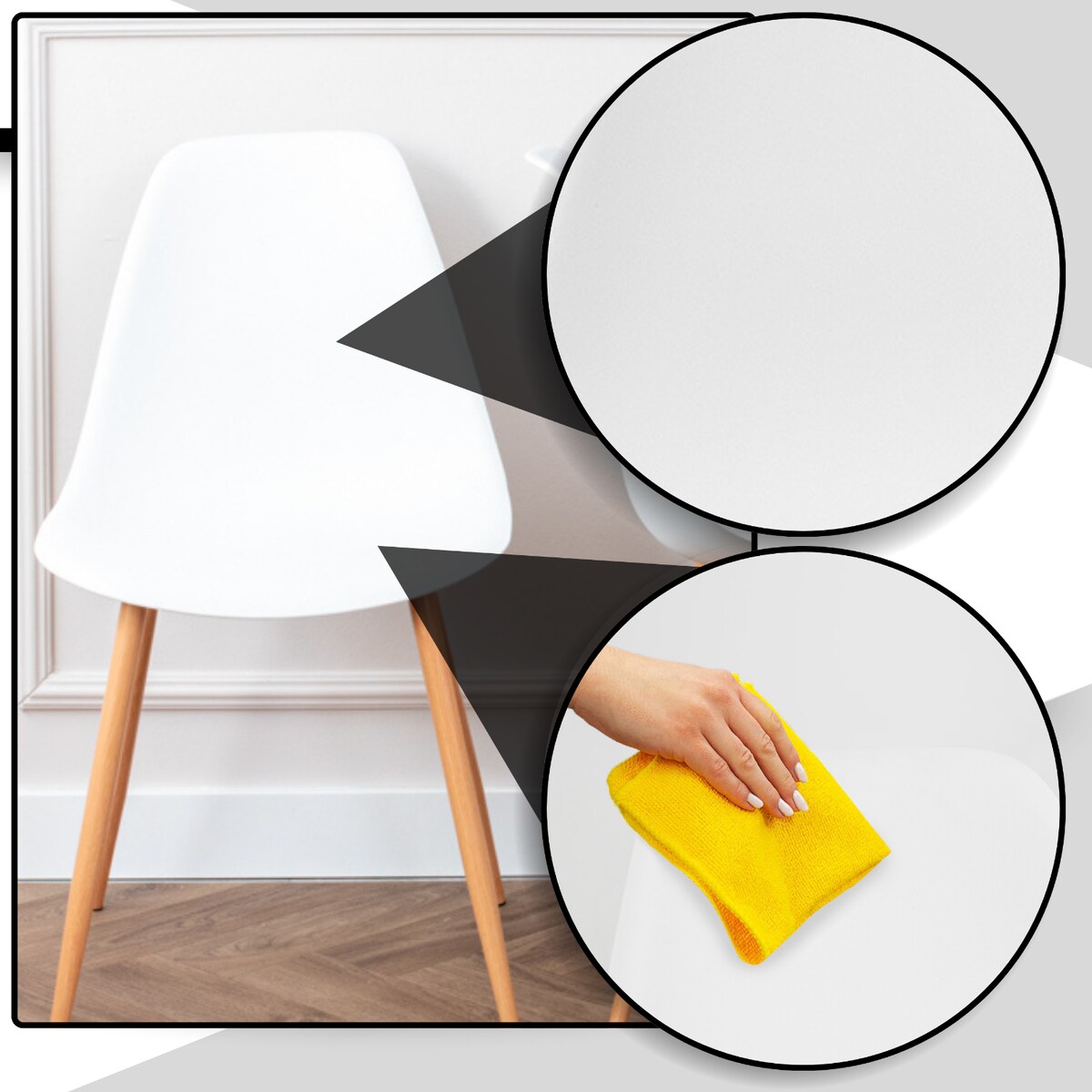 Krzesło plastikowe białe jasne nogi