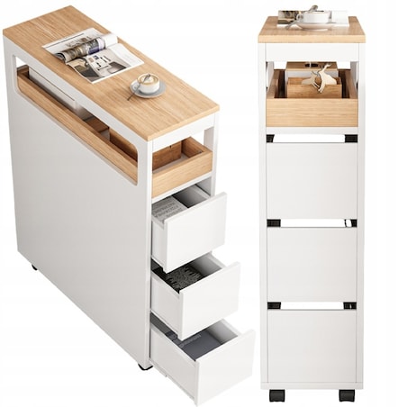 Szafka na kółkach na papier komoda łazienkowa regał szuflady loft salonu