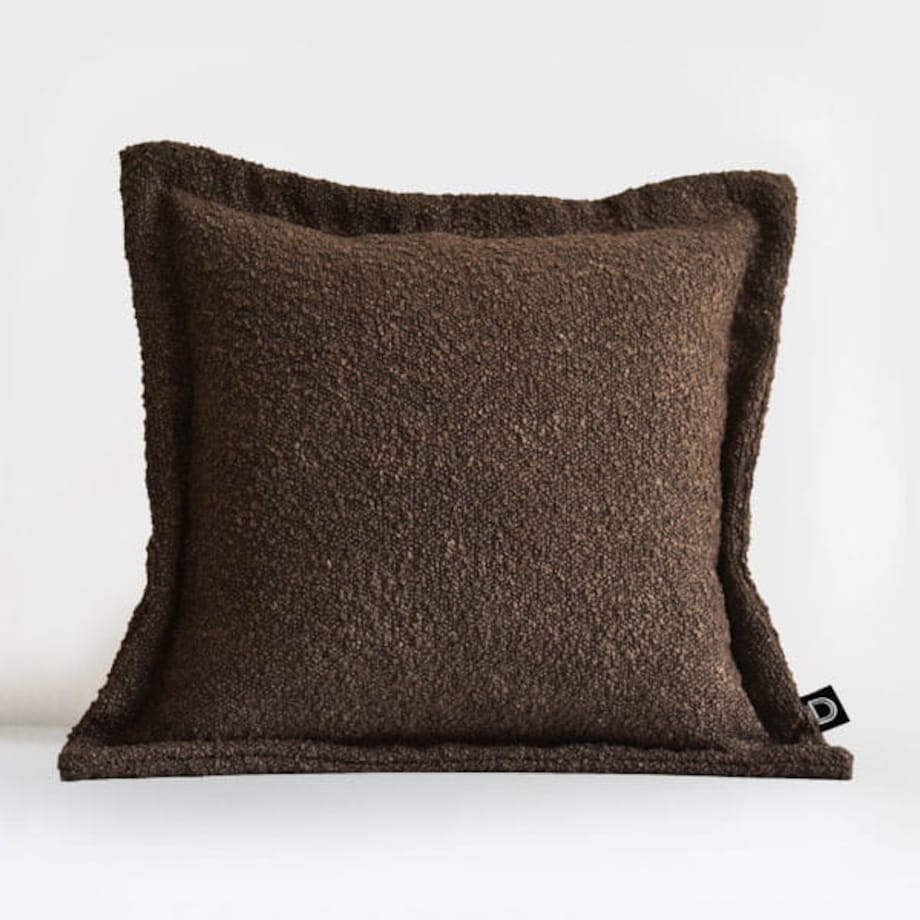 Poszewka BOUCLE z dekoracyjnym rantem BC2080 | brązowy - 40 x 40 cm