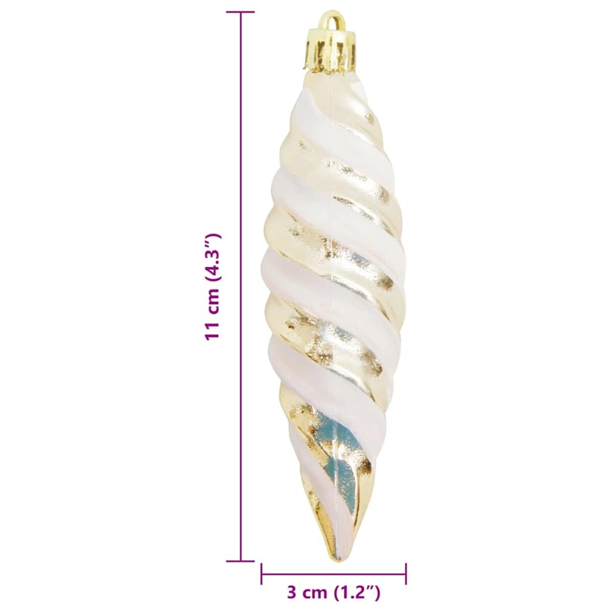 vidaXL Świąteczna kula w spiralnym kształcie 40 pcs szampański