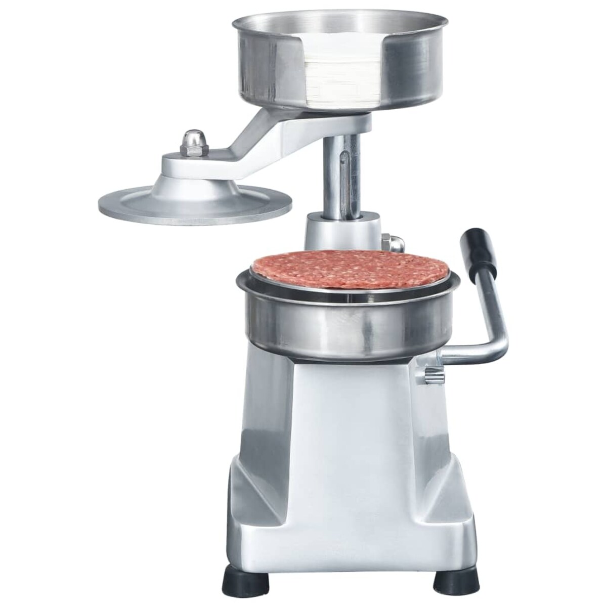 vidaXL Prasa do hamburgerów z woskowanym papierem, aluminium, 13 cm