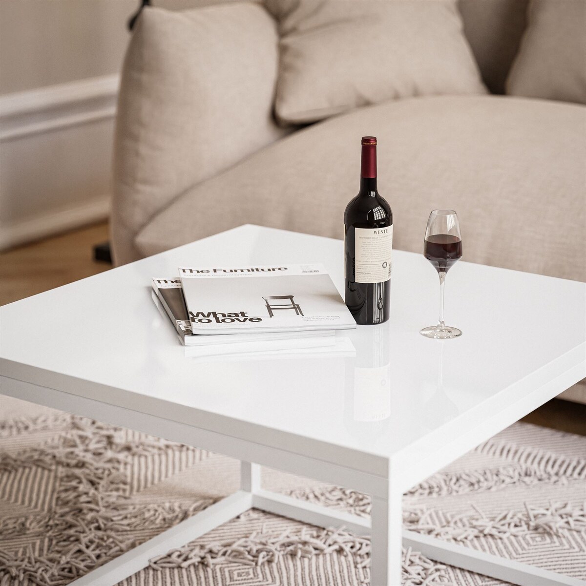 Stolik kawowy YOSHI 60 cm biały połysk