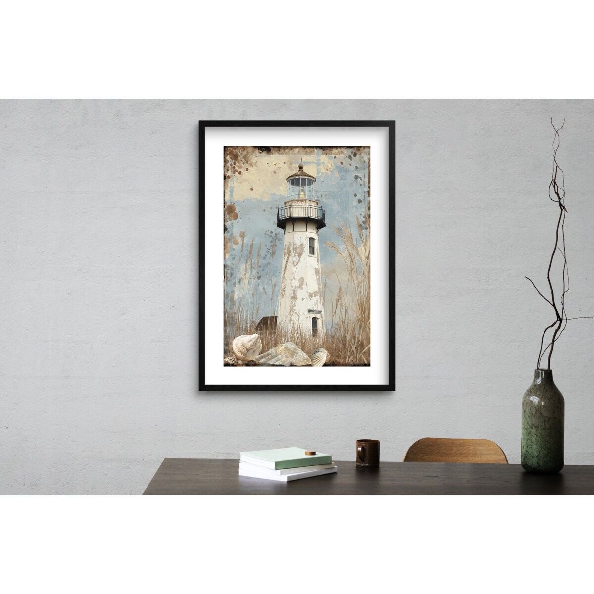 Obraz Plakat z Latarnią morską Dekoracja Vintage na ścianę do salonu