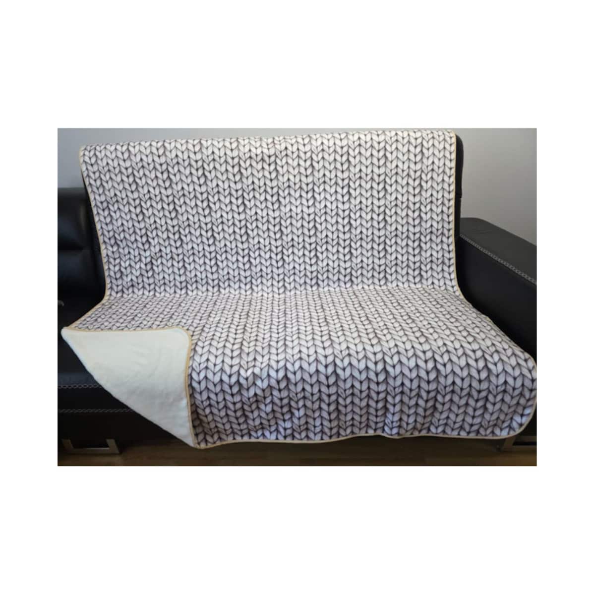 Narzuta drukowana 160x200 cm KNITT BEIGE