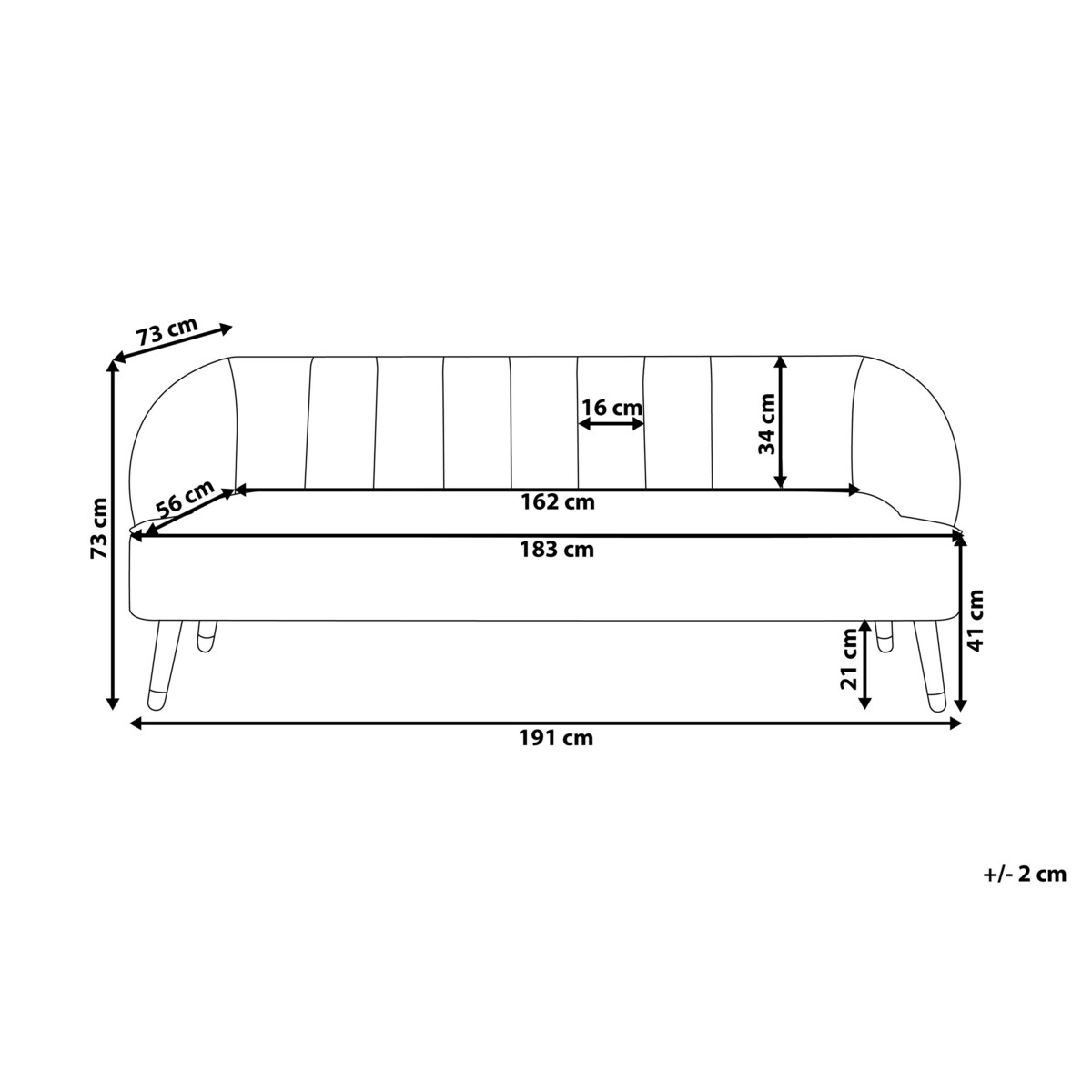 Sofa 3-osobowa welurowa szara ALSVAG
