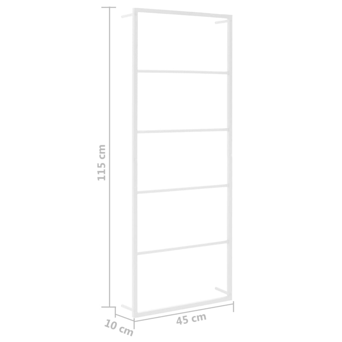 vidaXL Wieszak na ręczniki biały 45x10x115 cm stalowy