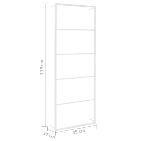 vidaXL Wieszak na ręczniki biały 45x10x115 cm stalowy