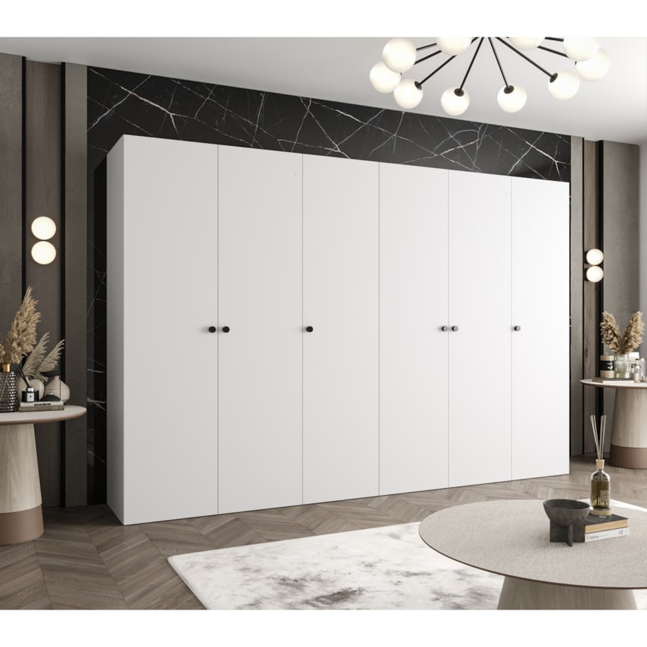 Szafa uchylna otwierana PARMA 1 300 wys. 202 cm Biały + u. Czarny