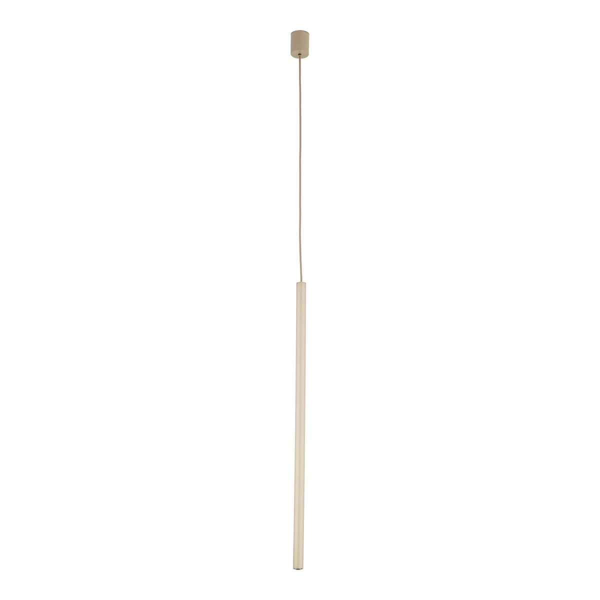 Lampa Wisząca Tk Lighting Ferro Sabia Beżowa Szampańśka Ryflowana Metalowa Tuba Sopel Rurka 75Cm 1Xg9