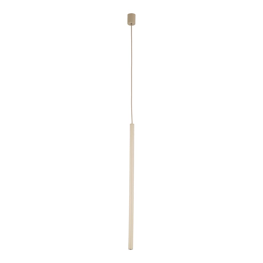 Lampa Wisząca Tk Lighting Ferro Sabia Beżowa Szampańśka Ryflowana Metalowa Tuba Sopel Rurka 75Cm 1Xg9