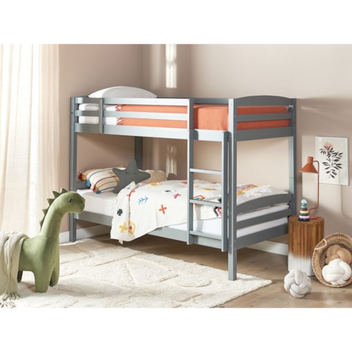 Łóżko piętrowe drewniane 90 x 200 cm szare REGAT