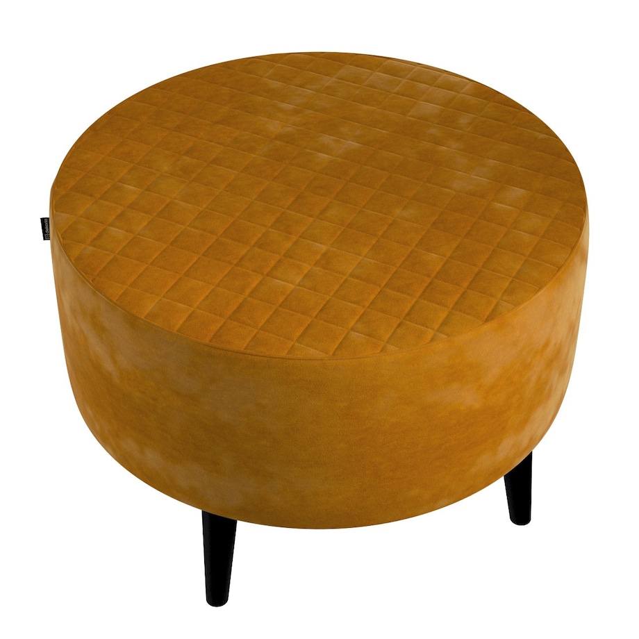 Podnóżek okrągły pikowany, miodowy, Ø60 x 40 cm, Velvet