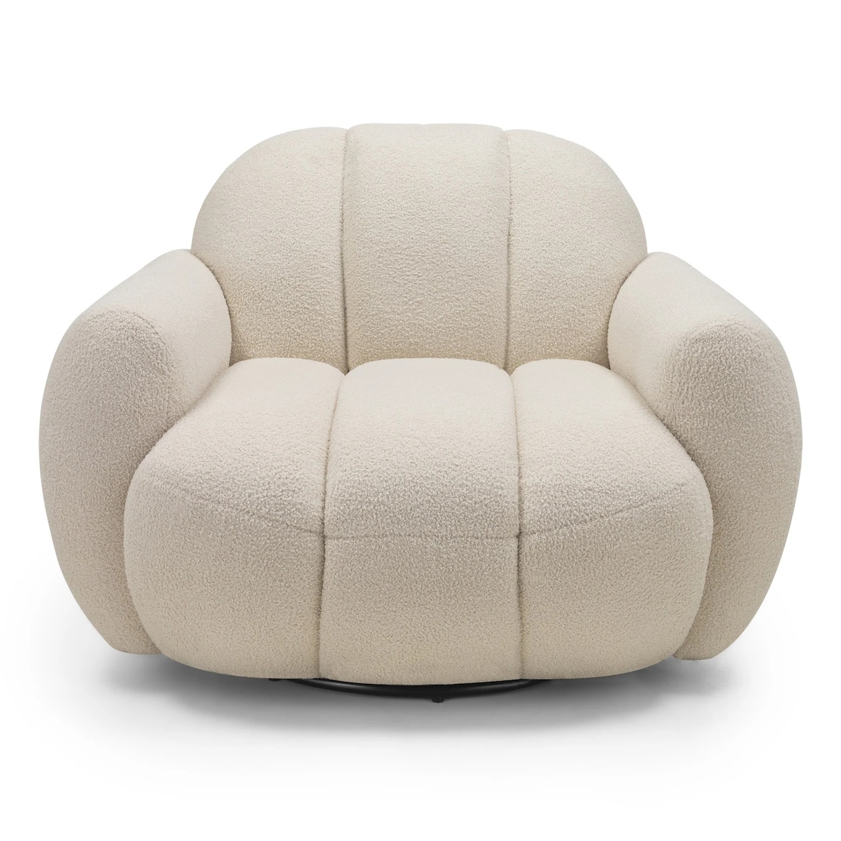 Fotel obrotowy 77x106x85 PALLASS bouclé jasnobeżowy