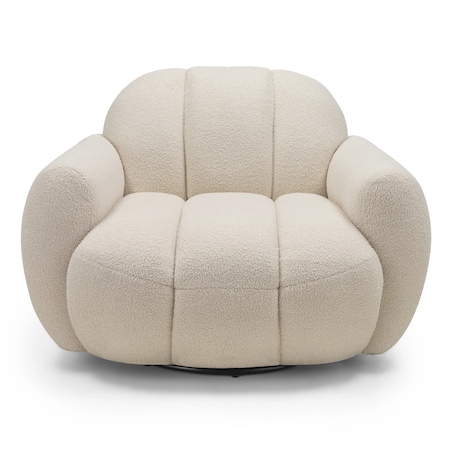 Fotel obrotowy 77x106x85 PALLASS bouclé jasnobeżowy