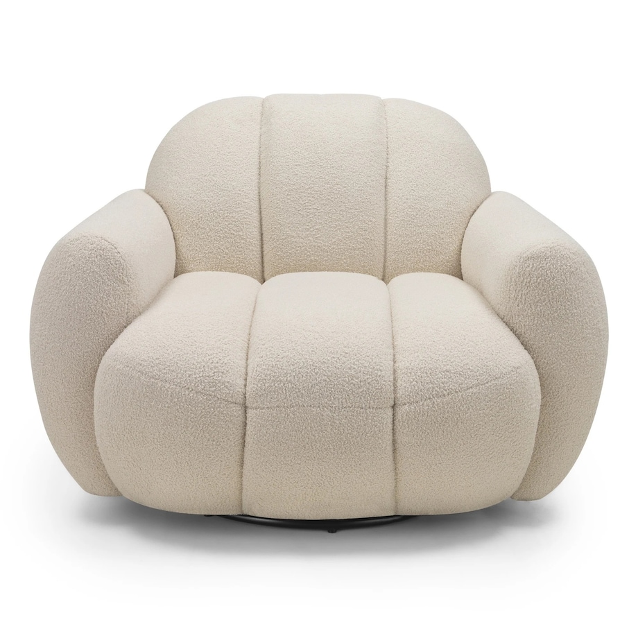 Fotel obrotowy 77x106x85 PALLASS bouclé jasnobeżowy