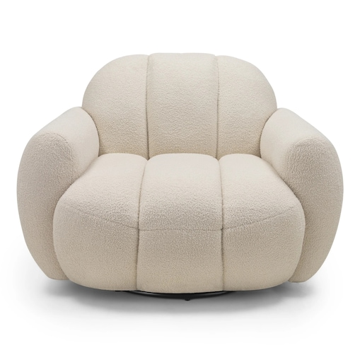 Fotel obrotowy 77x106x85 PALLASS bouclé jasnobeżowy