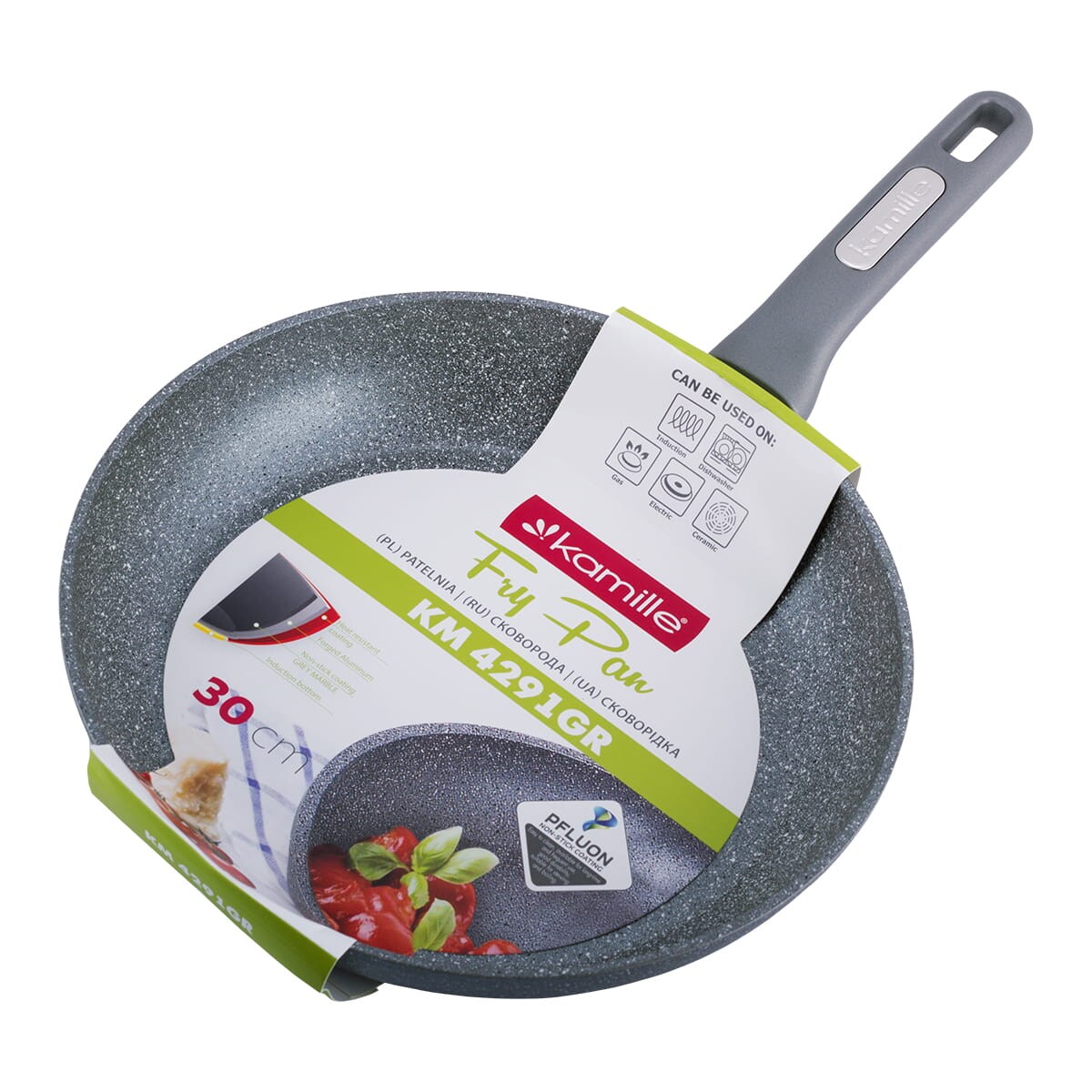 Patelnia 30cm z powłoką granitową indukcja KAMILLE