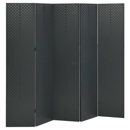 vidaXL Parawany 5-panelowe, 2 szt., antracytowe, 200x180 cm, stalowe