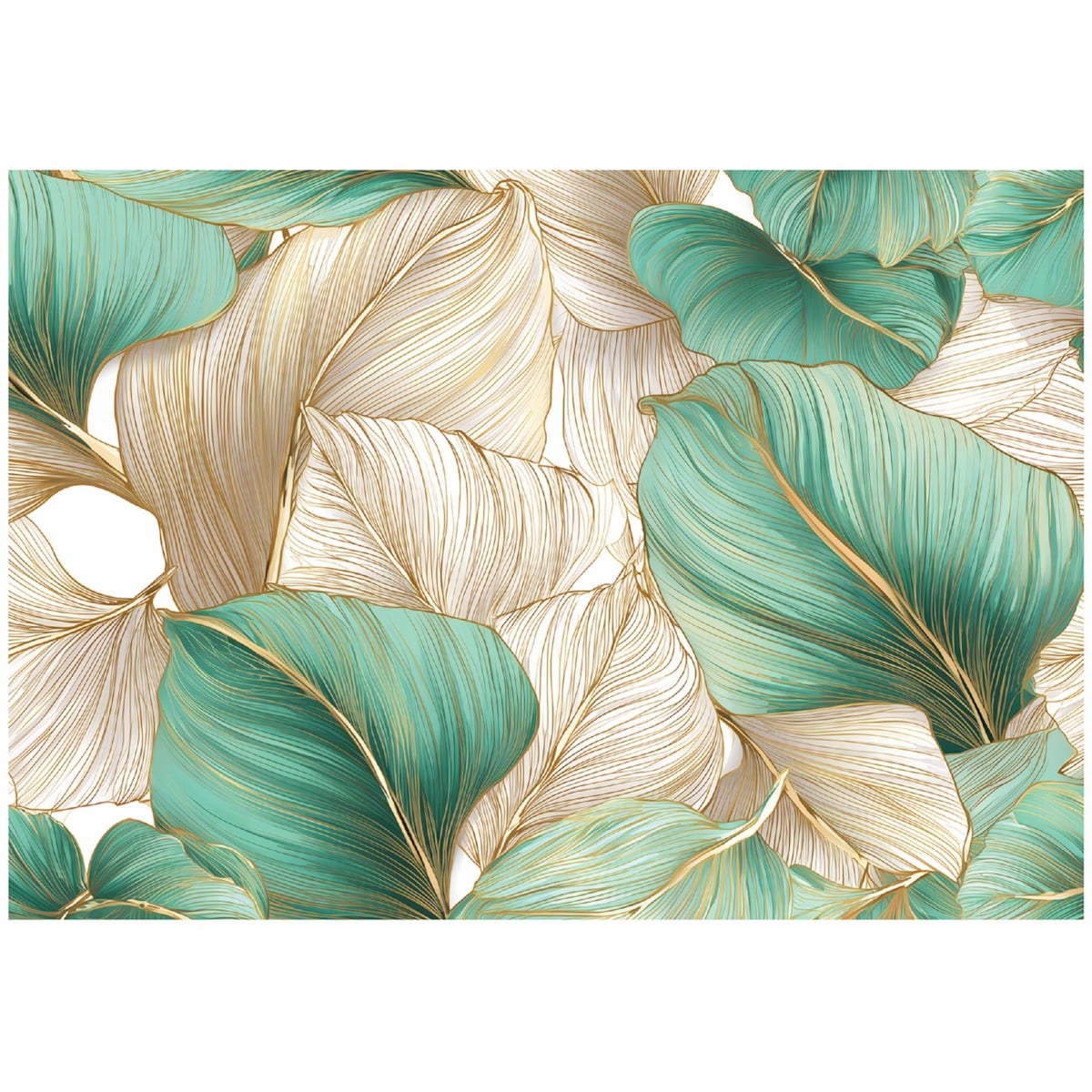 Fototapeta Do Sypialni Salonu Na Flizelinie Liście Abstrakcja Zielony 300x210