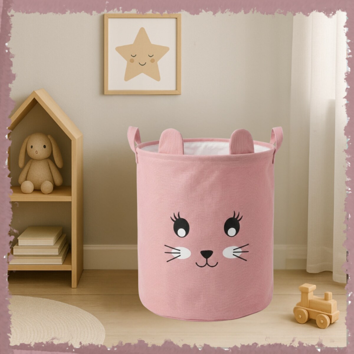 Kosz na zabawki klocki zamykany ze ściągaczem duży XXL organizer pojemnik