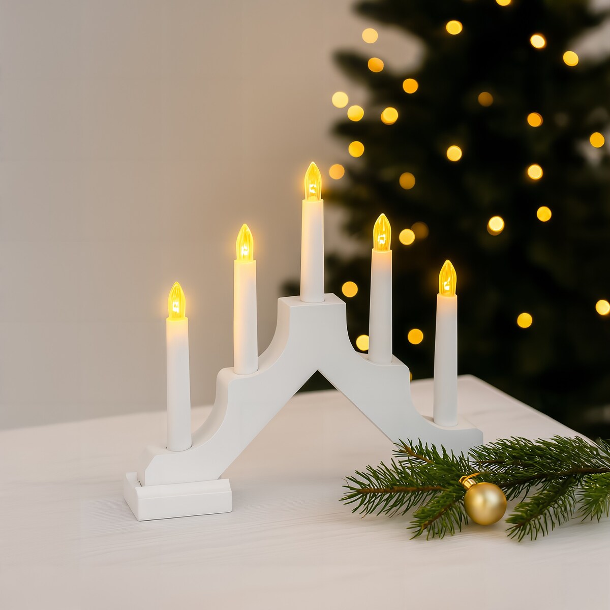 Świecznik 5 LED świąteczny LATARENKA na boże narodzenie TIMER baterie JUMI