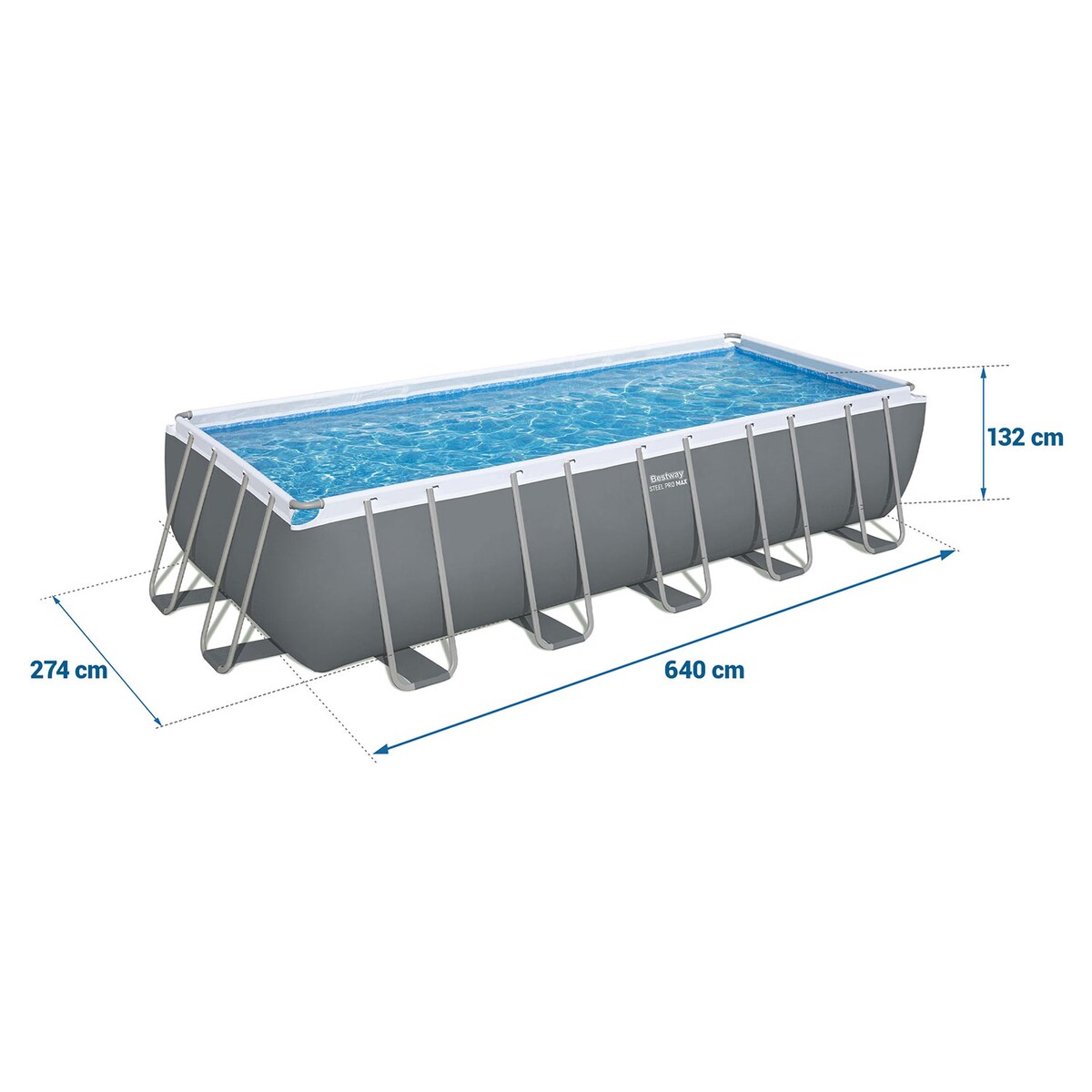 Basen ogrodowy stelażowy Bestway 5612B 640x274x132 cm zestaw 11w1