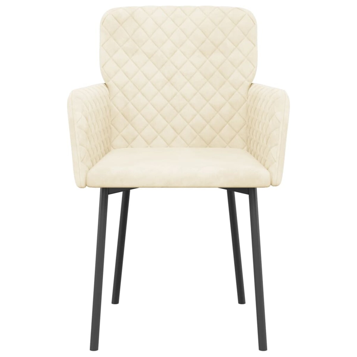 vidaXL Krzesła stołowe, 2 szt., kremowe, obite aksamitem