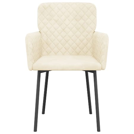 vidaXL Krzesła stołowe, 2 szt., kremowe, obite aksamitem