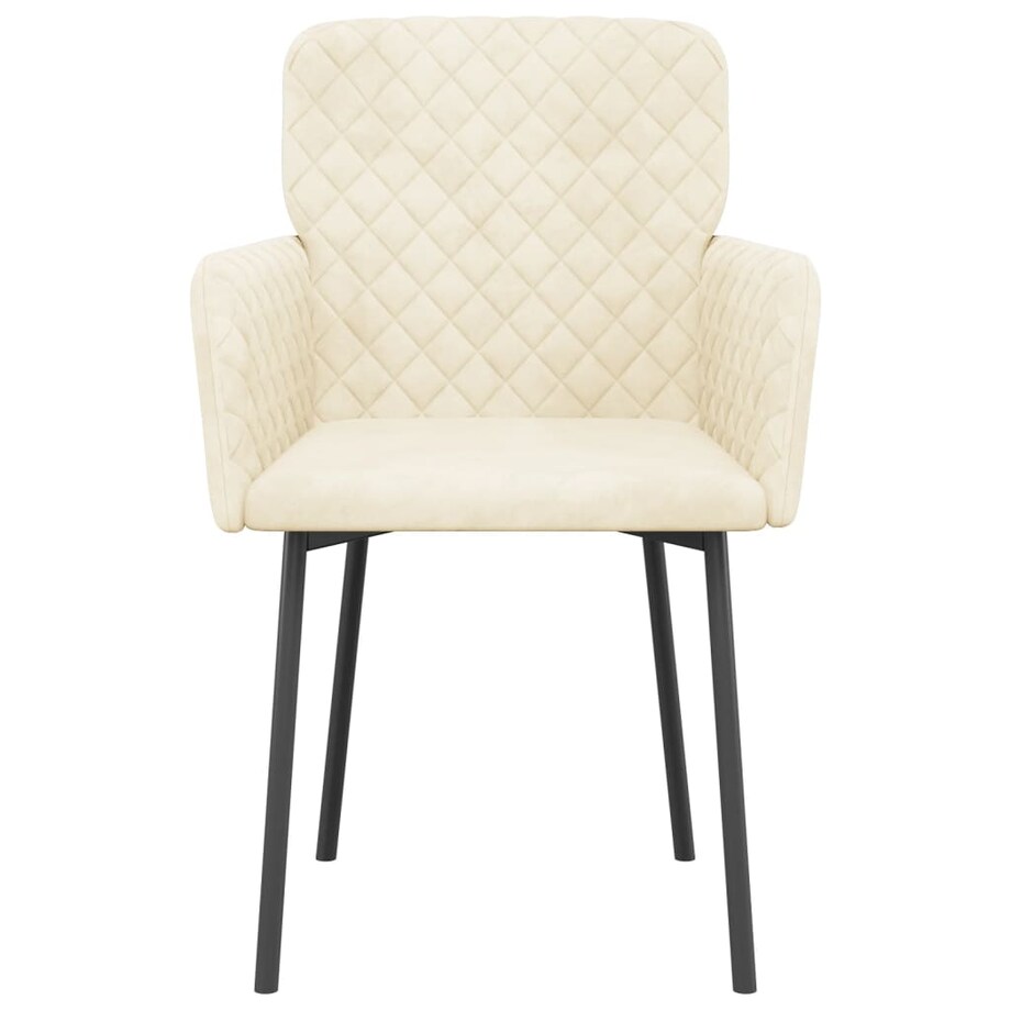 vidaXL Krzesła stołowe, 2 szt., kremowe, obite aksamitem