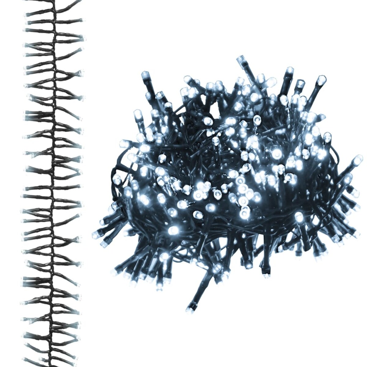 vidaXL Sznur lampek LED, 2000 diod w kolorze zimnej bieli, 17 m, PVC