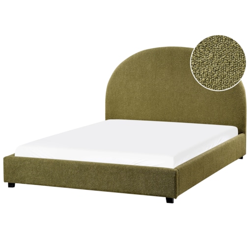 Łóżko Boucle VAUCLUSE 140 x 200 cm Oliwkowy