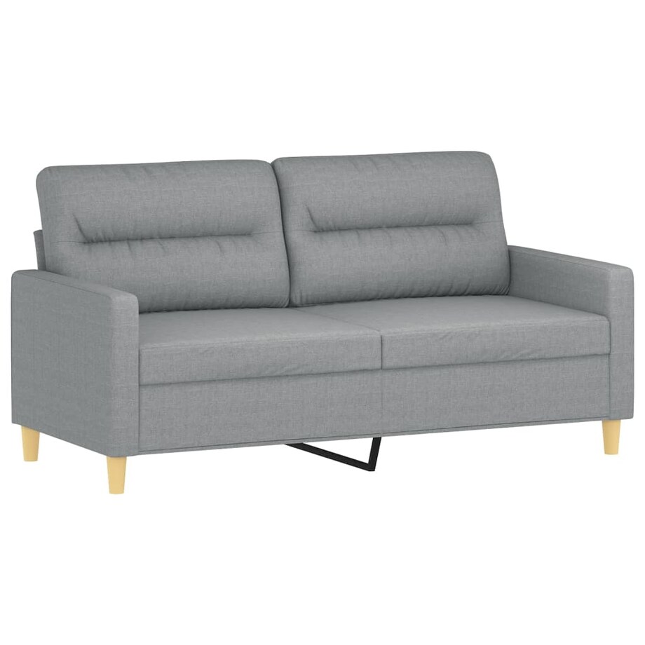 vidaXL Sofa 2-osobowa, jasnoszara, 140 cm, tapicerowana tkaniną