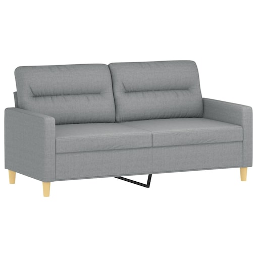 vidaXL Sofa 2-osobowa, jasnoszara, 140 cm, tapicerowana tkaniną