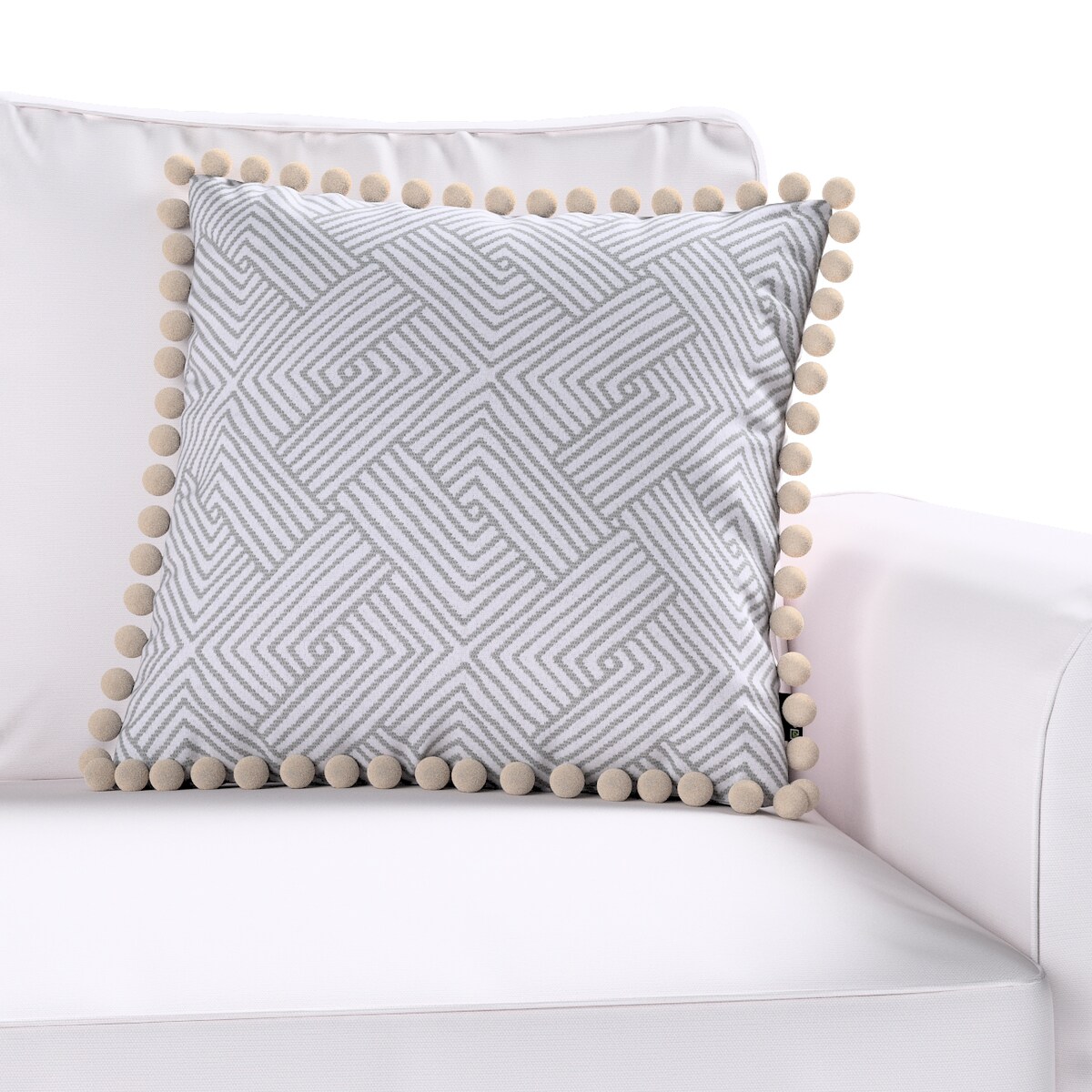 Poszewka Wera na poduszkę 45x45 szare wzory geometryczne