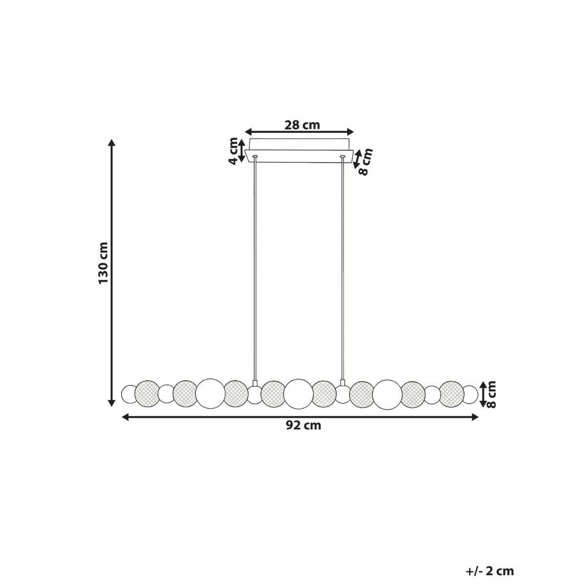 Lampa wisząca LED SORA Szkło Złoty