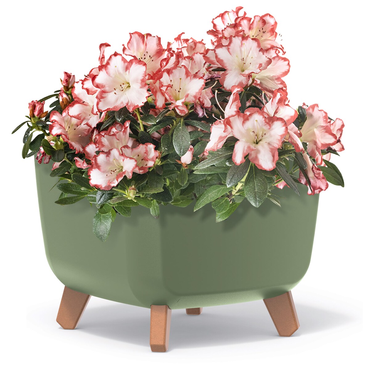 Doniczka Donica Ogrodowa 29 Cm Na Nóżkach Dekoracyjna Zielony