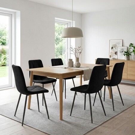 Krzesło tapicerowane welurowe do salonu kuchni jadalni czarne velvet loft