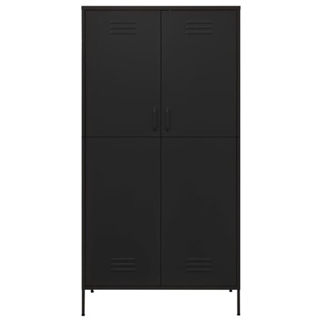 vidaXL Szafa, czarna, 90x50x180 cm, stalowa