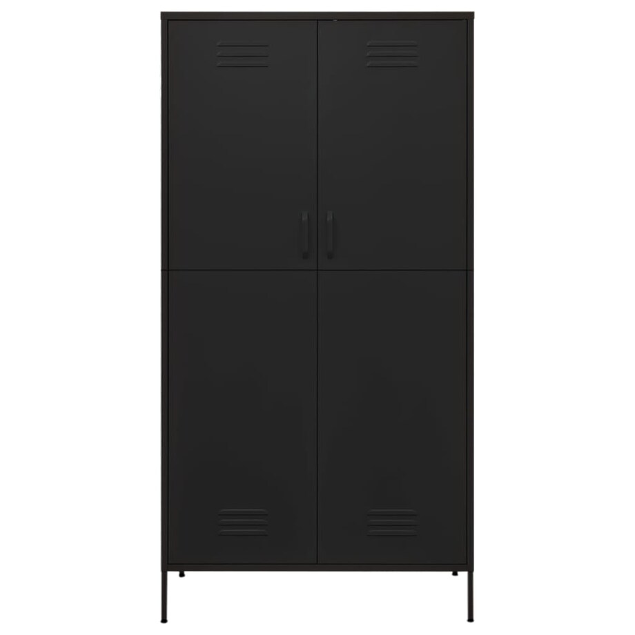vidaXL Szafa, czarna, 90x50x180 cm, stalowa