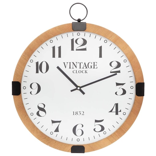 Cichy zegar ścienny Vintage, zegar do kuchni, salonu, czytelny, Ø 38 cm