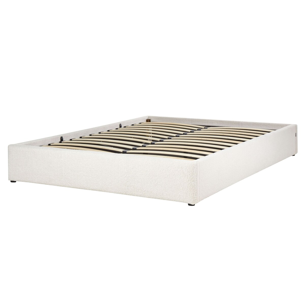 Łóżko z pojemnikiem boucle 160 x 200 cm złamana biel DINAN