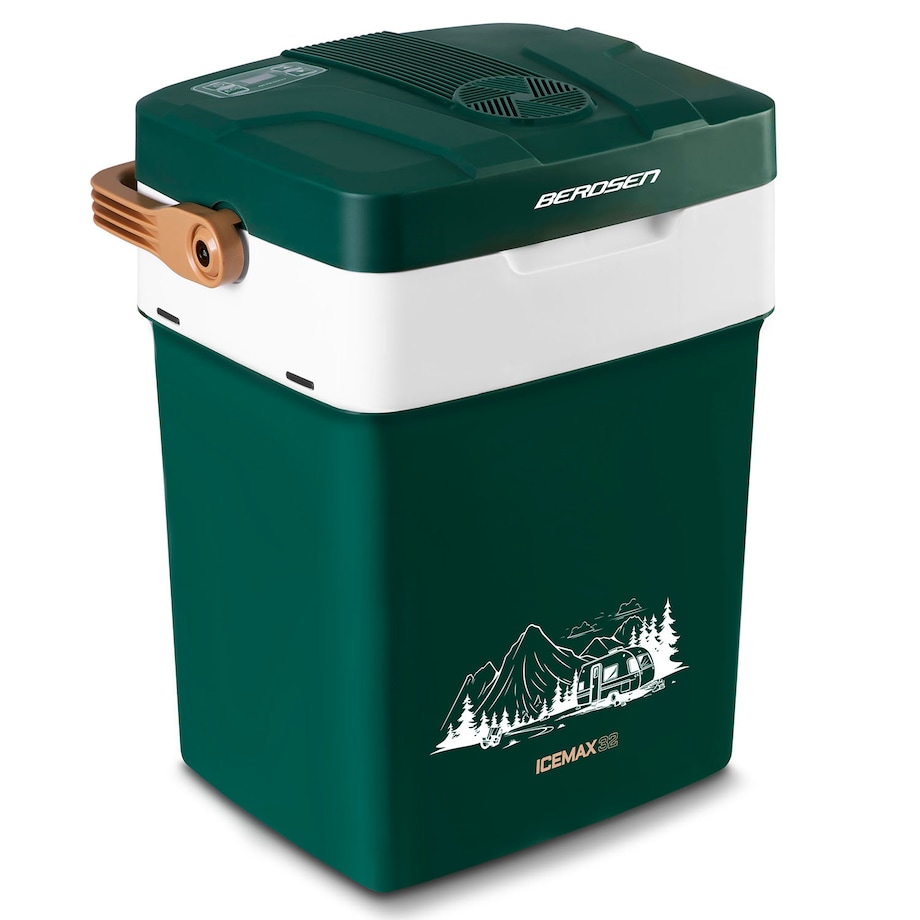 Lodówka turystyczna samochodowa Berdsen Icemax 29L zielona 12V/230V USB funkcja grzania