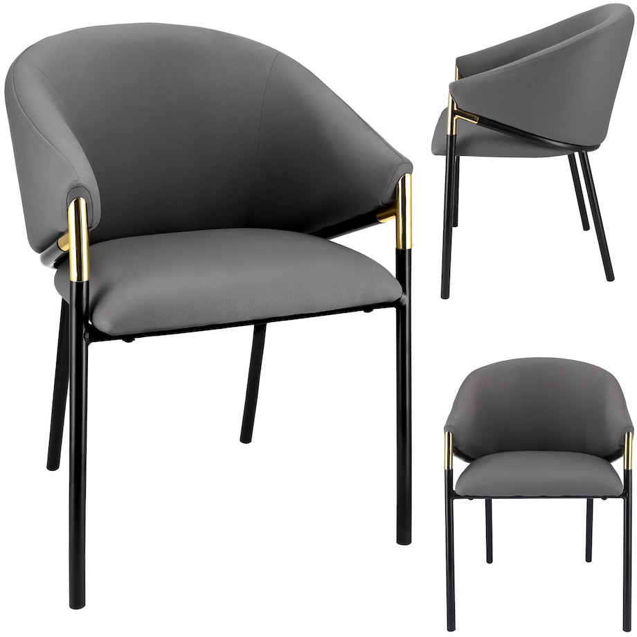 Krzesło welurowe eleganckie AMBER szare